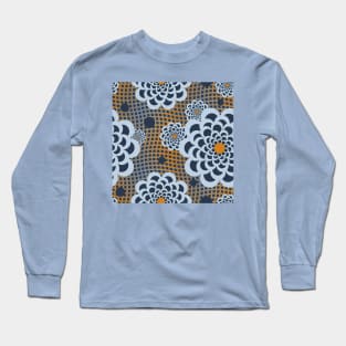 Mod Flowers on Wavy Weave Long Sleeve T-Shirt